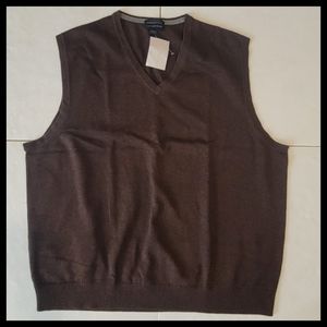 100% Supina Cotton Brown Sweater Vest XXL/T